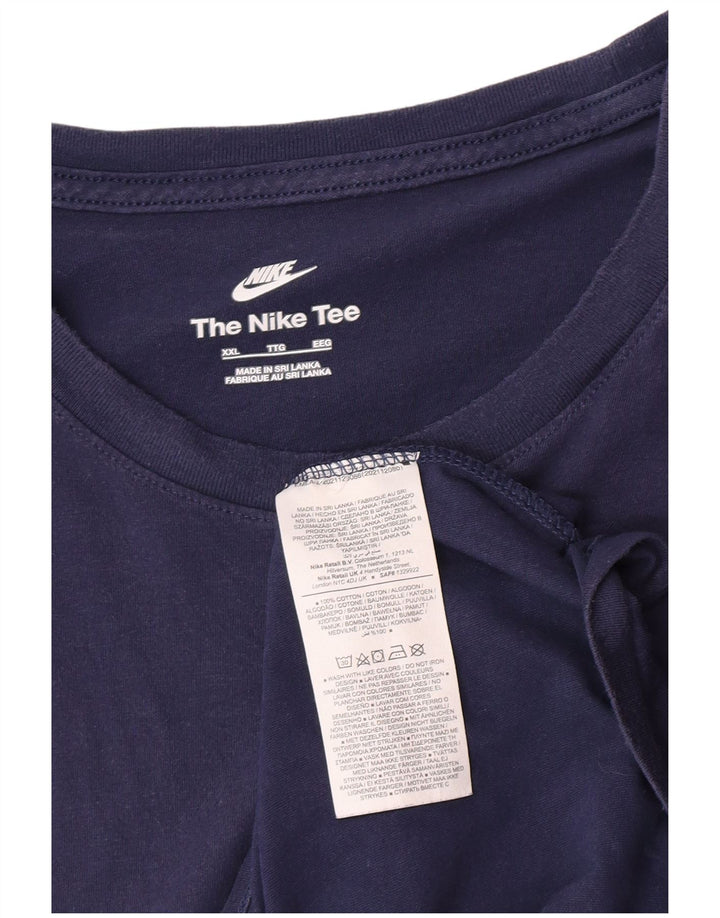 Nike Herren T-Shirt Top 2XL Marineblau Baumwolle