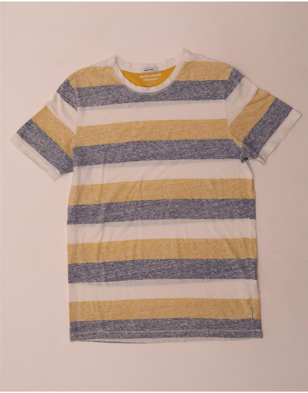 Jack & Jones Herren-T-Shirt-Oberteil, groß, mehrfarbig, gestreift, Polyester