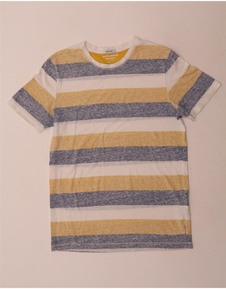Jack & Jones Herren-T-Shirt-Oberteil, groß, mehrfarbig, gestreift, Polyester