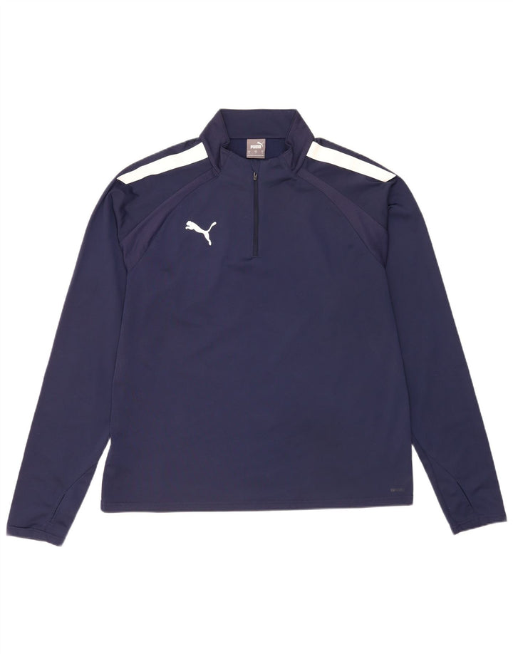 Puma Herren-Trainingsanzug mit Reißverschluss, Pullover, XL, Marineblau, Farbblock