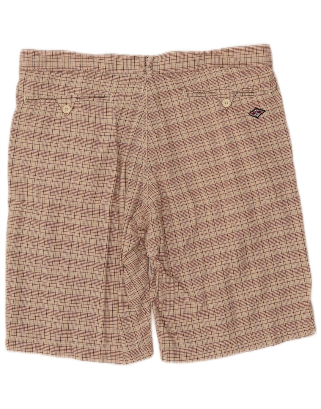 BEAR Herren Chino-Shorts W38 XL Beige karierte Baumwolle