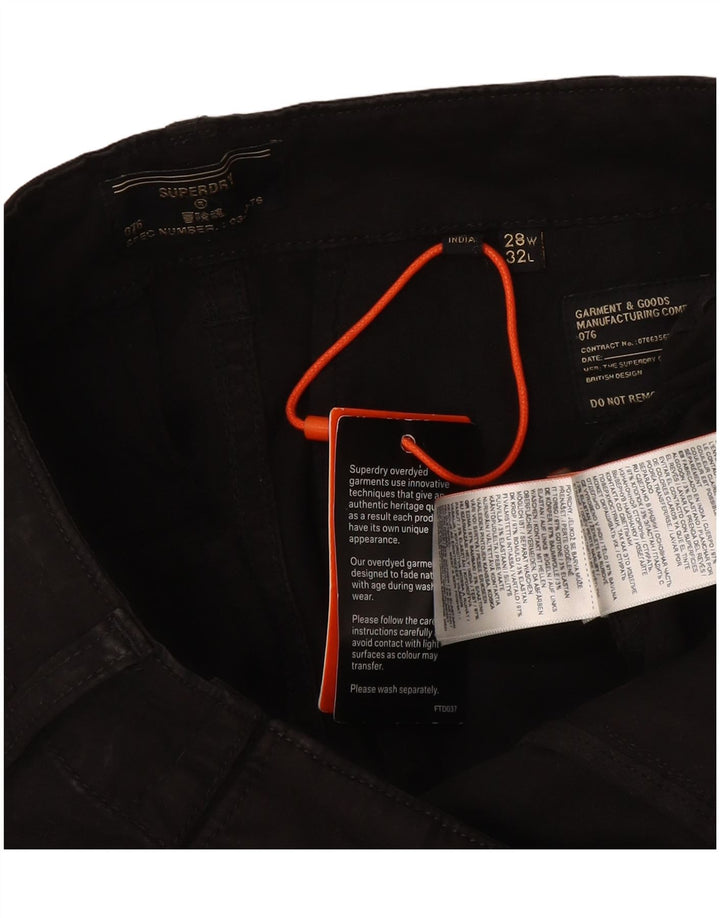 Superdry Slim Cargo-Hose für Herren, W28, L32, schwarze Baumwolle