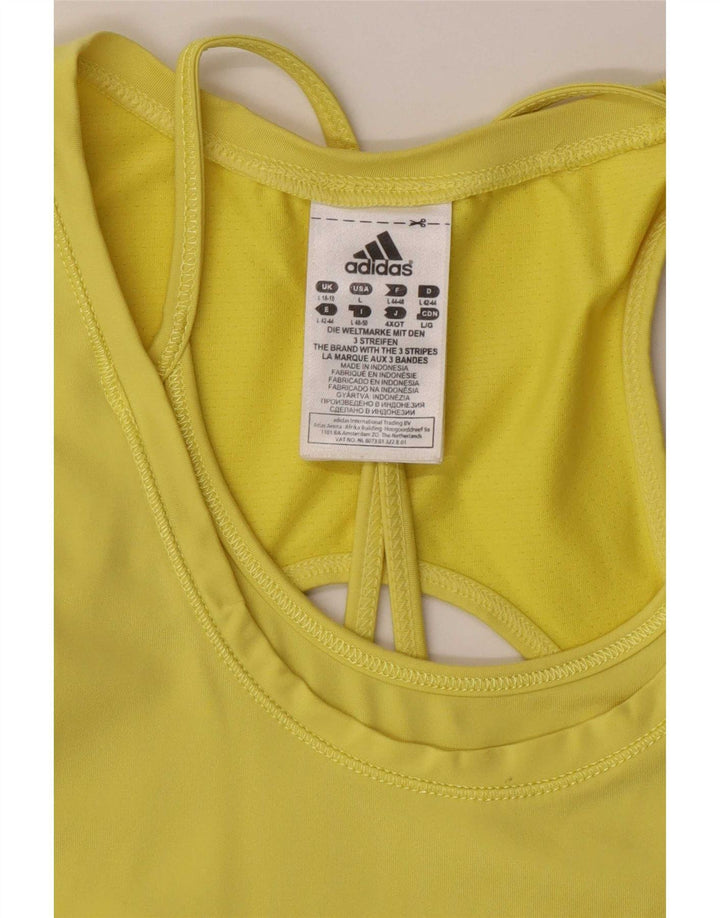 Adidas Damen Climacool Weste Top UK 16/18 Large Gelb Polyamid