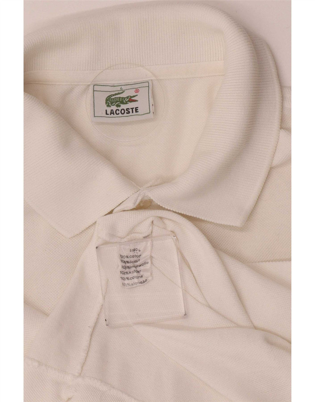 Lacoste Herren-Poloshirt, Größe 4, mittelweiße Baumwolle