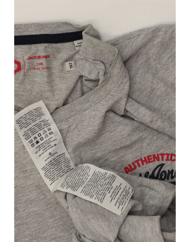 Jack & Jones Herren T-Shirt Top 2XL Grau Baumwolle