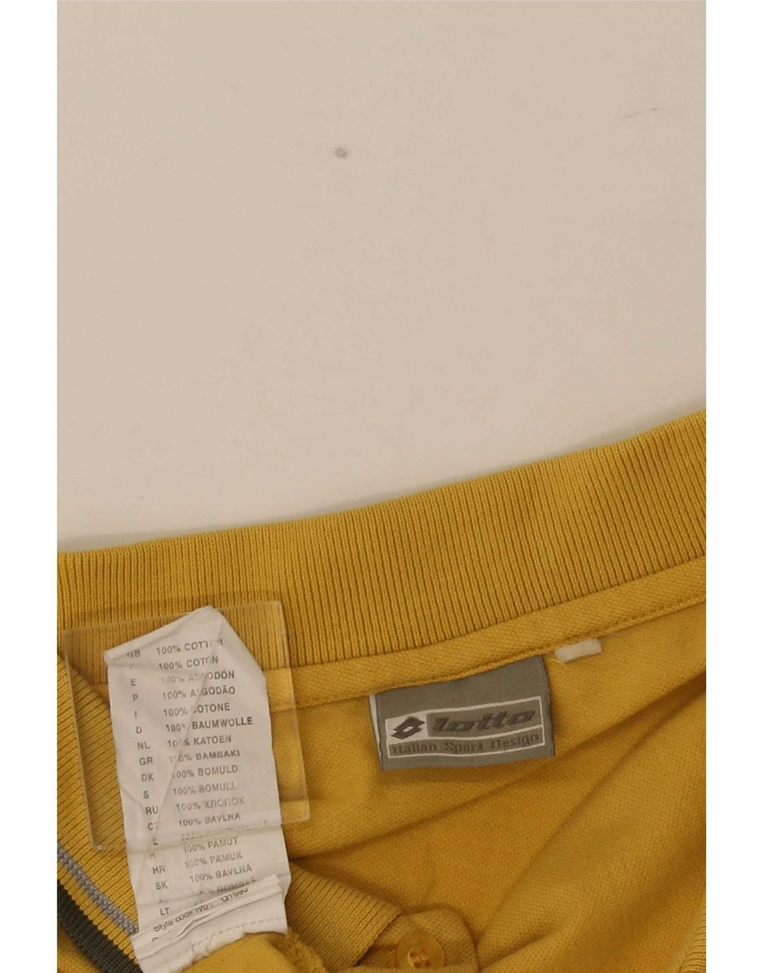 Lotto Herren-Poloshirt, groß, gelb gestreift, Baumwolle