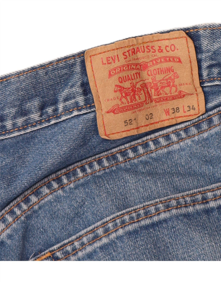Levi's Herren 521 Straight Jeans W38 L34 Blaue Baumwolle