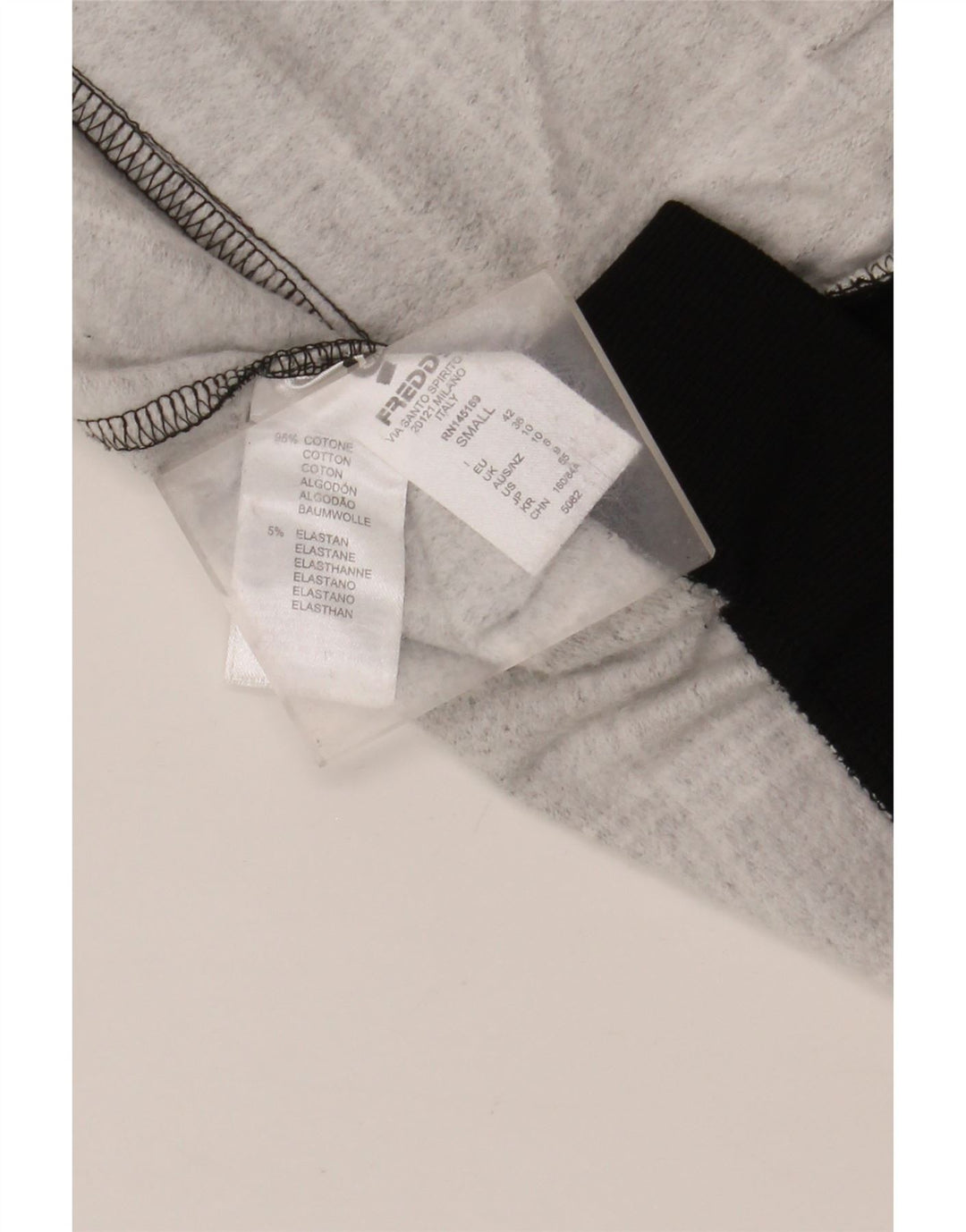 Freddy Womens Graphic Zip Hoodie Sweater UK 10 Small Grau kariert Baumwolle