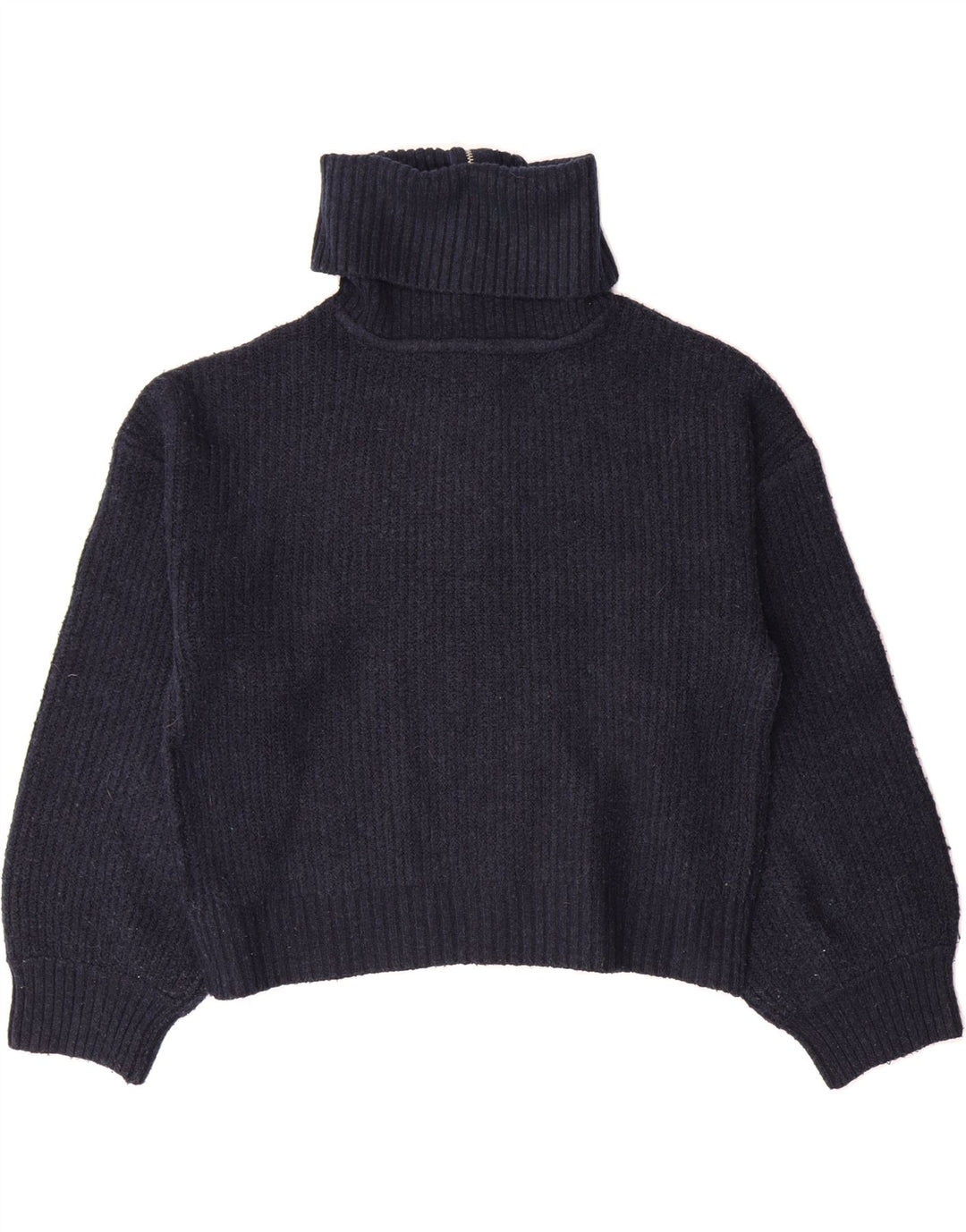 FRENCH CONNECTION Womens Zip Neck Jumper Sweater UK 14 Medium Navy Blue Vintage French Connection and Second-Hand French Connection from Messina Hembry 