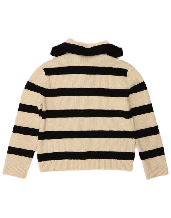 Zara Rollkragenpullover für Mädchen, 11–12 Jahre, cremefarbene, gestreifte Viskose