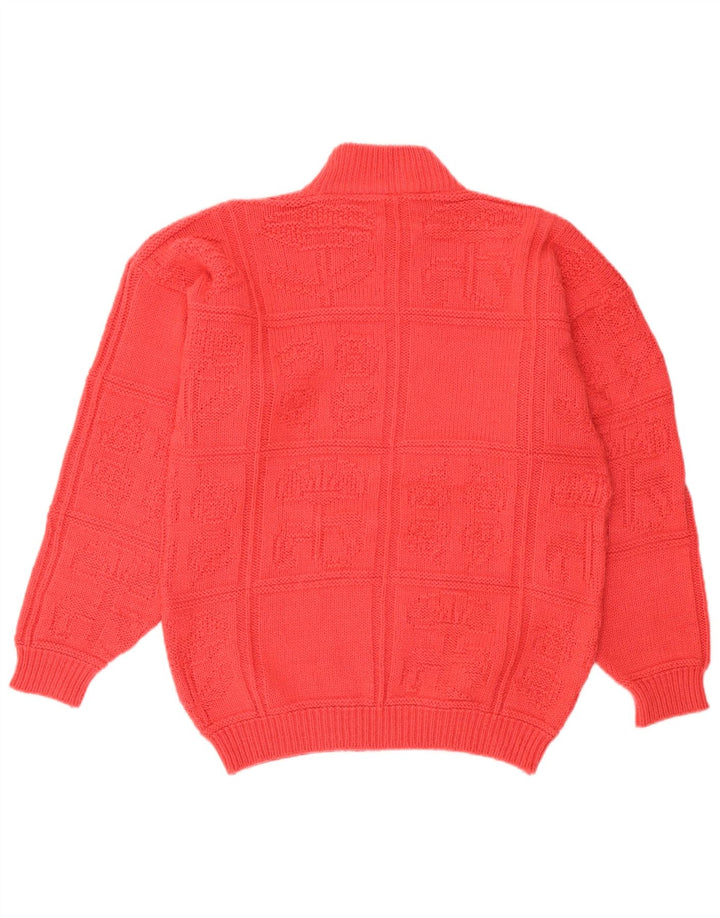 Vintage Damen Rollkragenpullover Pullover UK 14 Groß Rosa