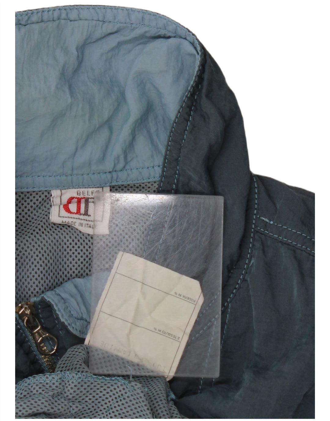 BELFE Herren-Trainingsanzugoberteil, UK-Größe 38, mittelblaues Colourblock-Polyamid