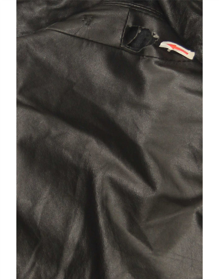 Vintage Herren Ledermantel EU 46 Small Schwarz