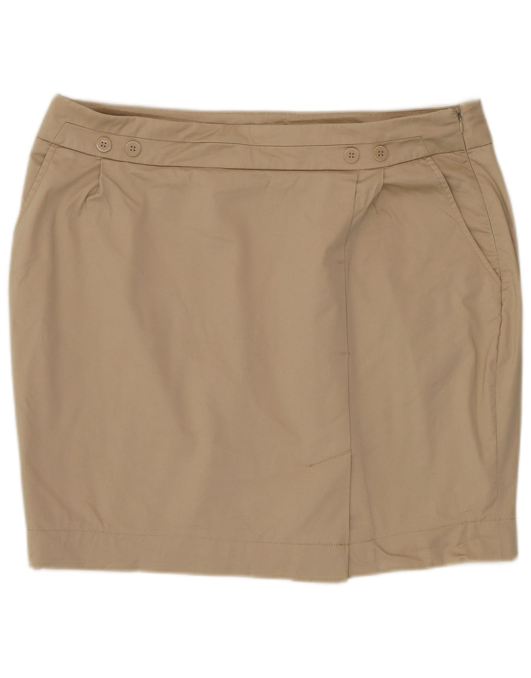 Zendra Damen Minirock EU 46 XL W34 Beige Baumwolle