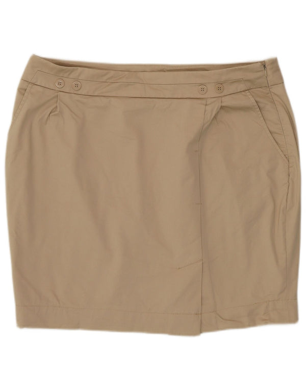 Zendra Damen Minirock EU 46 XL W34 Beige Baumwolle
