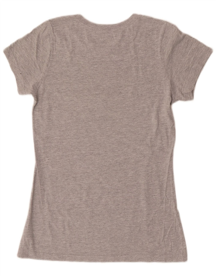 Levi's Womens Graphic T-Shirt Top UK 12 Mittelgrau gefleckte Baumwolle