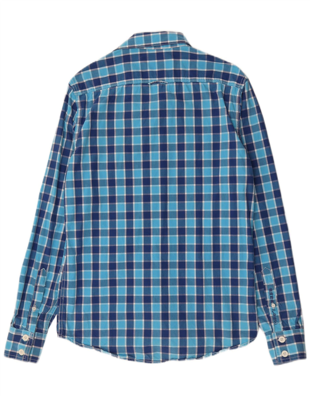 Superdry Herrenhemd aus Baumwolle, groß, blau kariert