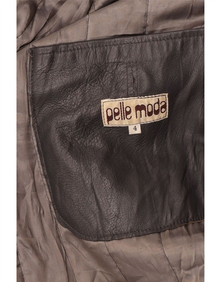 PELLE MODA Mens Leather Coat UK 40 Large Grey