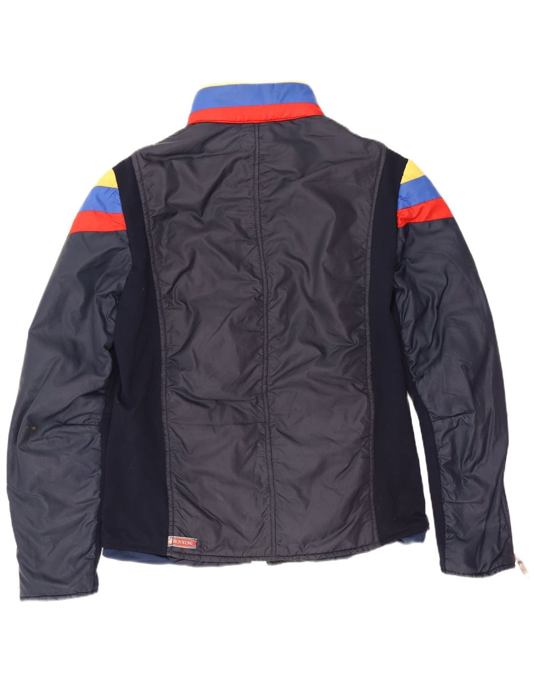 Gepolsterte Vintage-Skijacke für Herren, Größe 50, Mittel, Marineblau, Farbblock-Retro