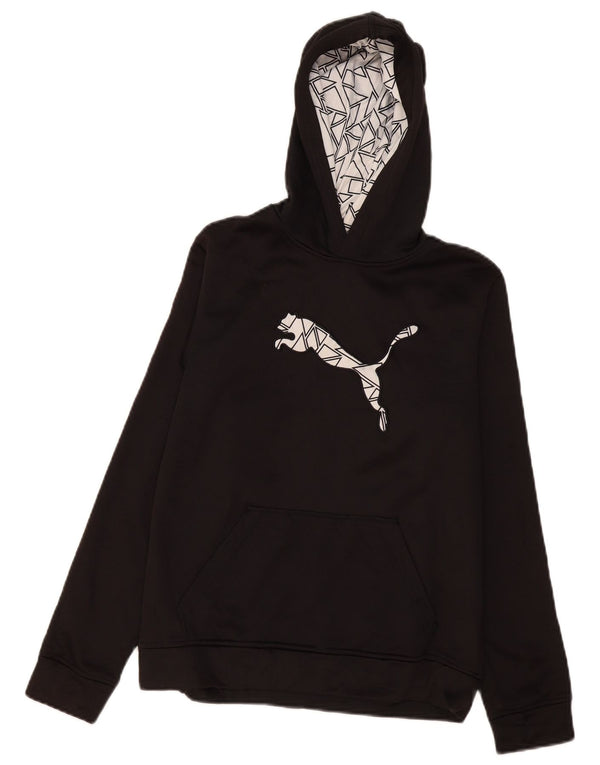 Puma Jungen Kapuzenpullover mit Grafik, 12–13 Jahre, groß, schwarzes Polyester