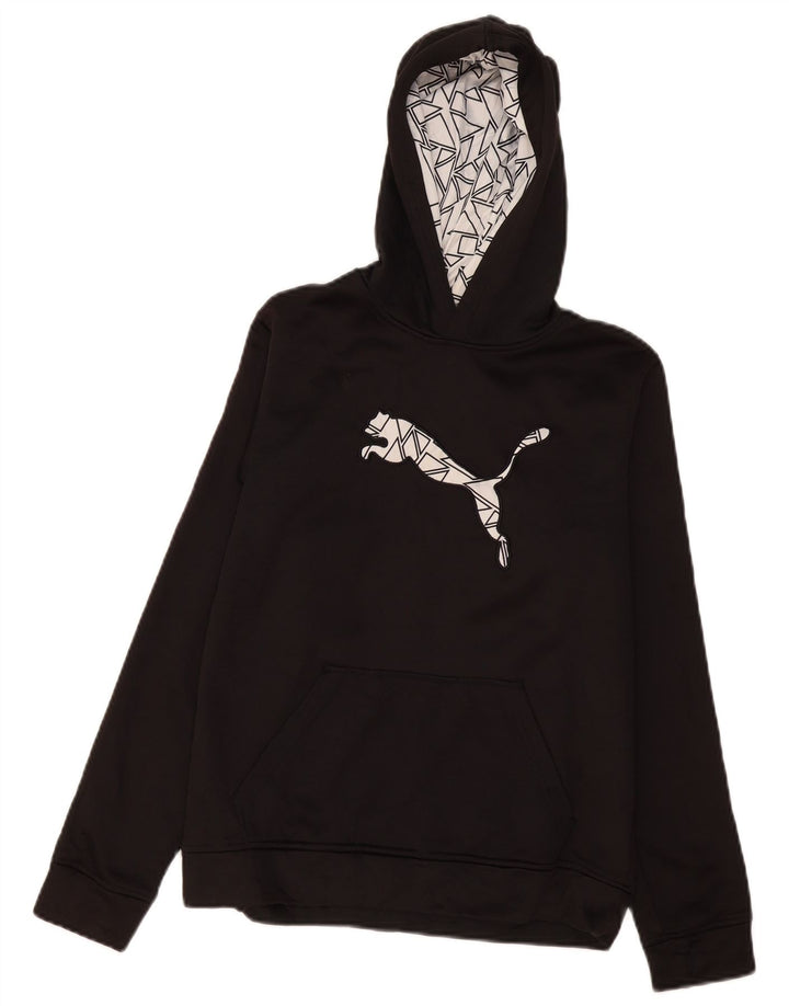 Puma Jungen Kapuzenpullover mit Grafik, 12–13 Jahre, groß, schwarzes Polyester