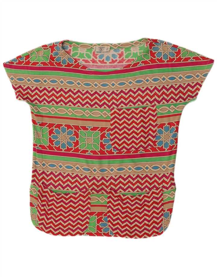 Valentino Damen Blusentop IT 42 Medium Mehrfarbig Geometrisch