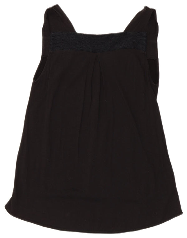 Zara Damen Ärmelloses Tunika-Top UK 12 Medium Schwarz