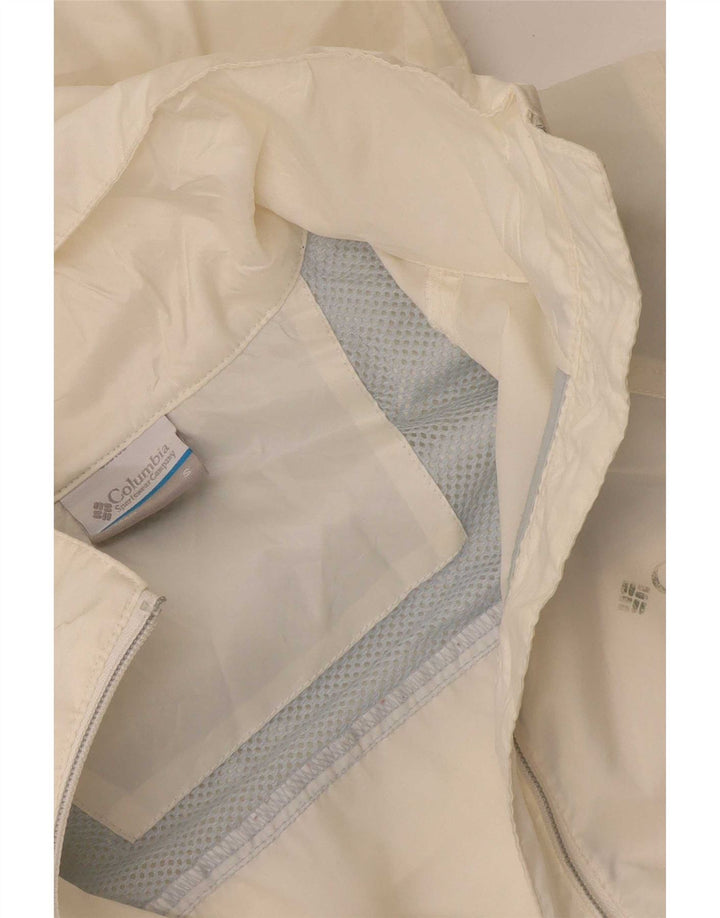 Columbia Damen-Regenjacke mit Kapuze, übergroß, UK 10, Größe S, Weiß