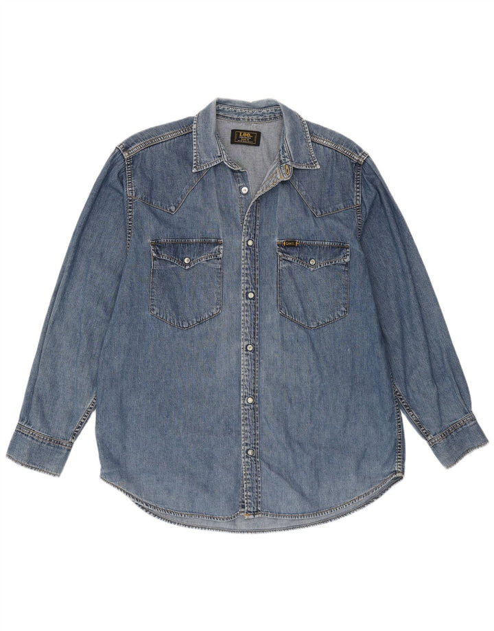 Lee Herren-Jeanshemd aus mittelblauer Baumwolle