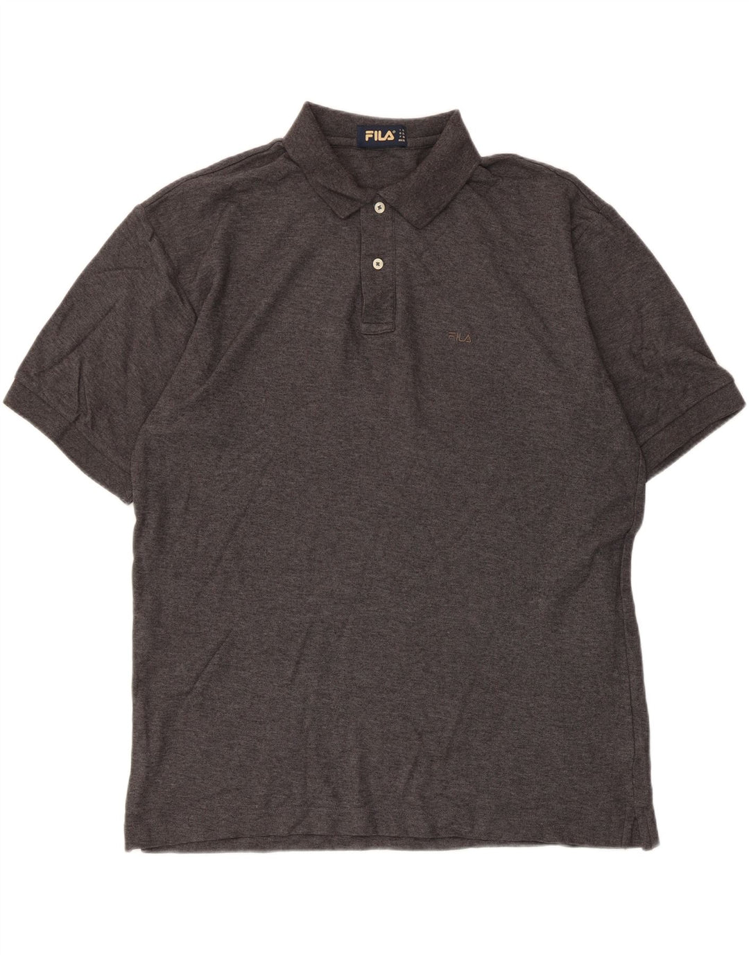 Fila Herren Poloshirt XL Grau gefleckte Baumwolle