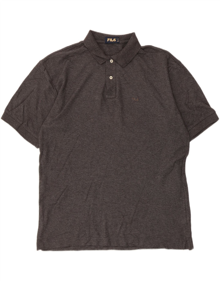 Fila Herren Poloshirt XL Grau gefleckte Baumwolle
