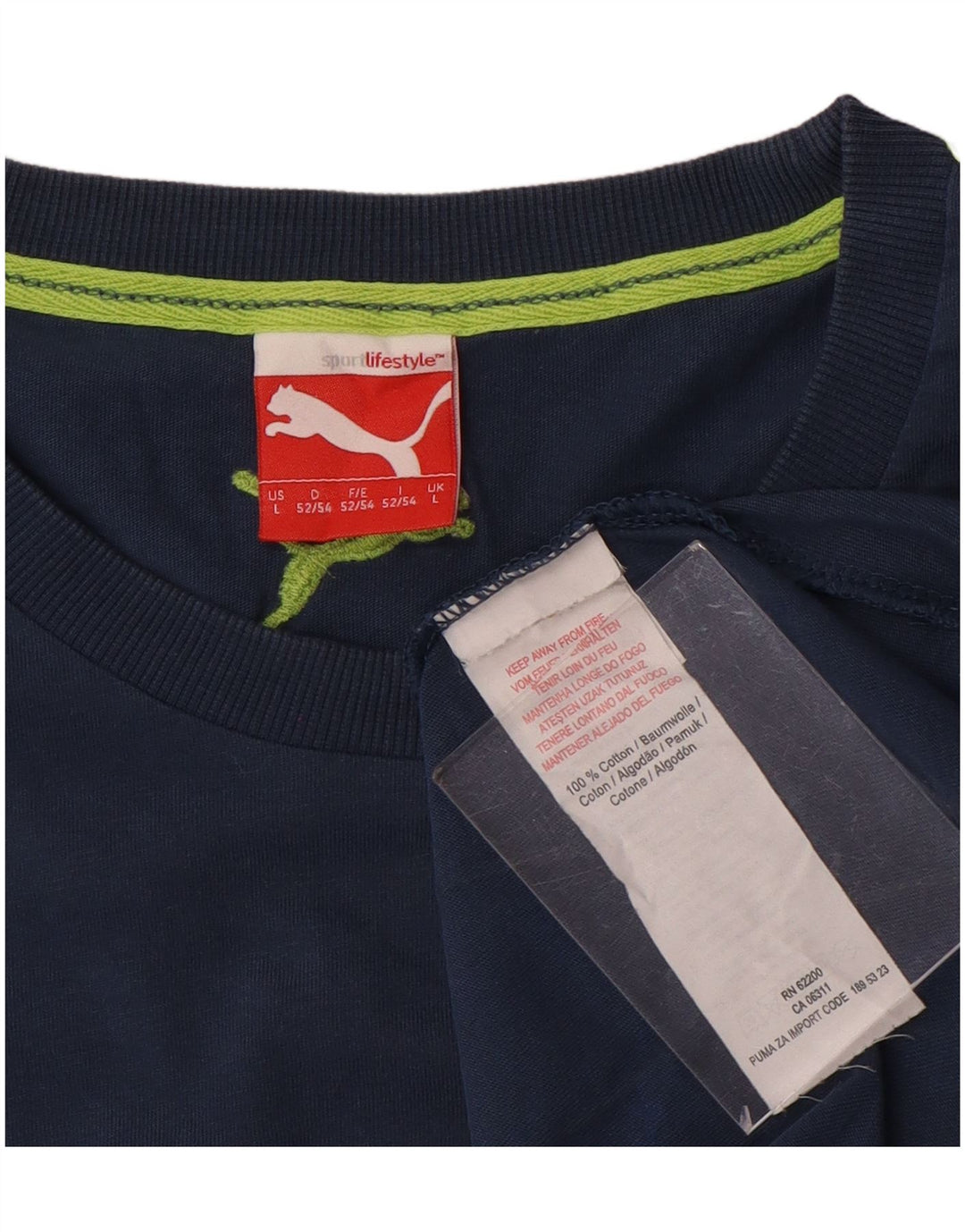 Puma Herren Grafik-T-Shirt, langärmelig, groß, marineblau, Baumwolle