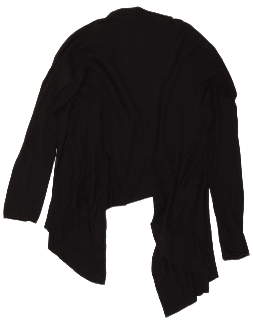 Zara Damen Asymmetrischer offener Cardigan-Pullover UK 16 Large Schwarz