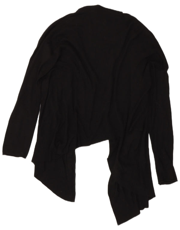Zara Damen Asymmetrischer offener Cardigan-Pullover UK 16 Large Schwarz