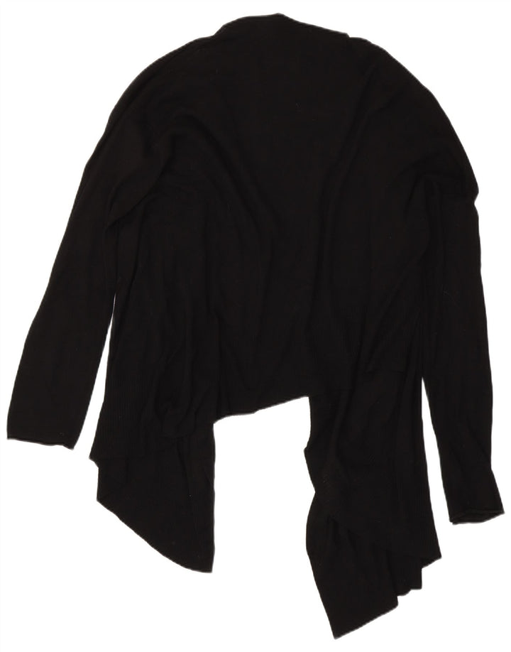 Zara Damen Asymmetrischer offener Cardigan-Pullover UK 16 Large Schwarz