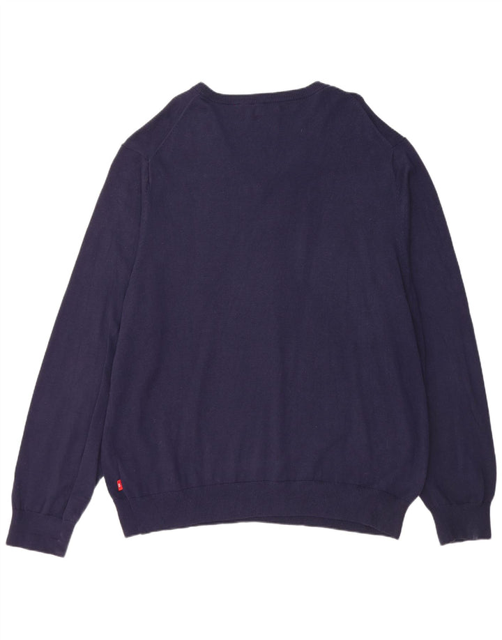 IZOD Herren-Pullover mit V-Ausschnitt, 2XL, Marineblau, Baumwolle