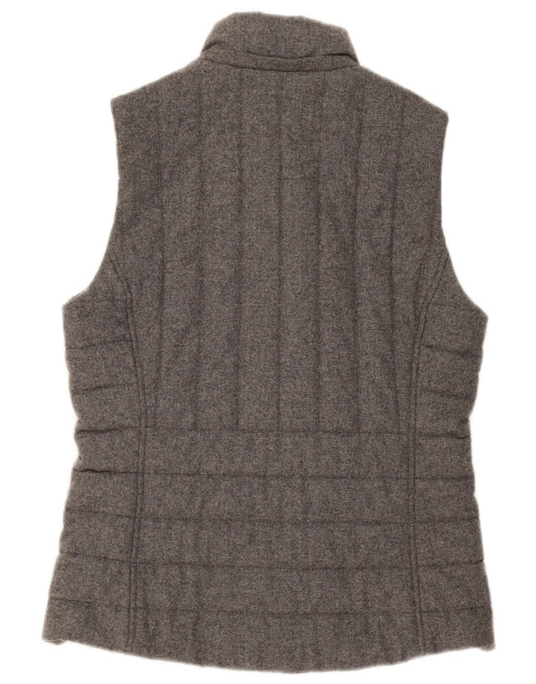 Tommy Hilfiger Damen Wattierte Weste UK 14 Mittelgraue Wolle