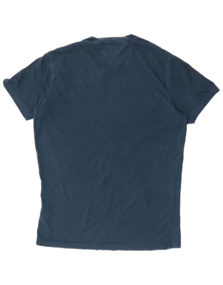 Tommy Hilfiger Herren-T-Shirt-Oberteil aus Baumwolle in mittlerem Marineblau