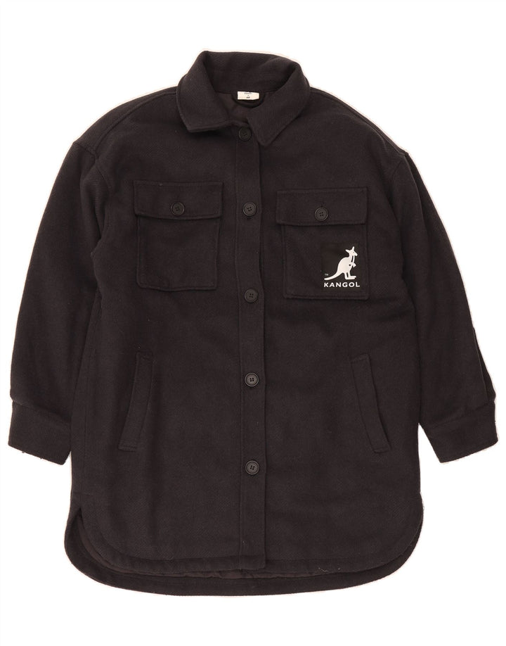 KANGOL Womens Oversized Overcoat UK 10 Small Grey Polyester Vintage Kangol and Second-Hand Kangol from Messina Hembry 