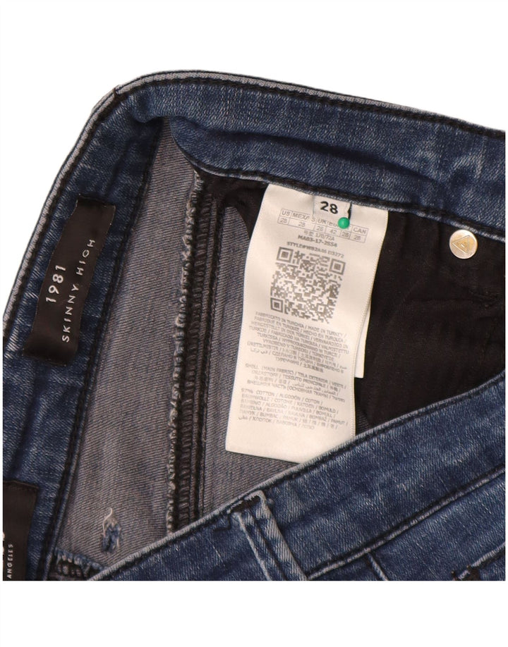 Guess Damen Skinny Jeans W28 L26 Marineblaue Baumwolle