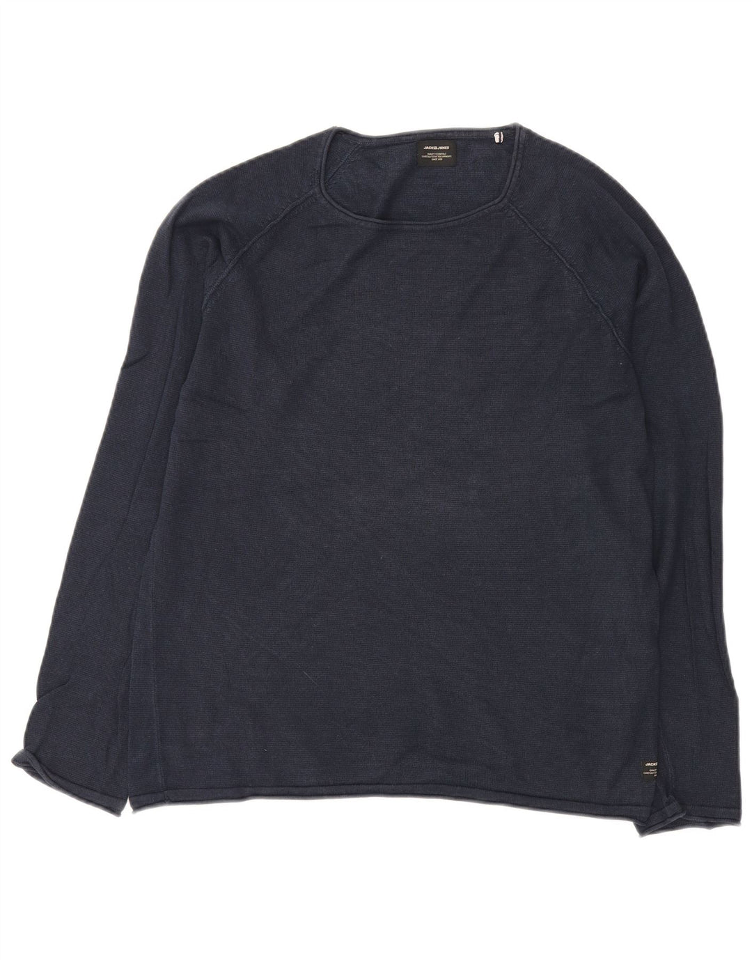 JACK & JONES Herren-Pullover mit Rundhalsausschnitt, mittelmarineblaue Baumwolle
