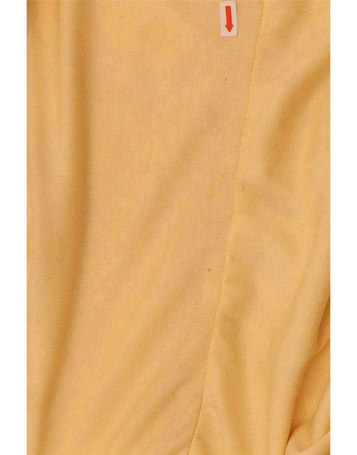 Vintage Damen Ärmelloses A-Linien-Kleid EU 40 Mittelgelbes Polyester