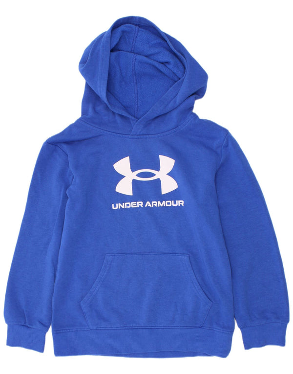 Under Armour Jungen-Kapuzenpullover mit Grafik, 6–7 Jahre, blaue Baumwolle