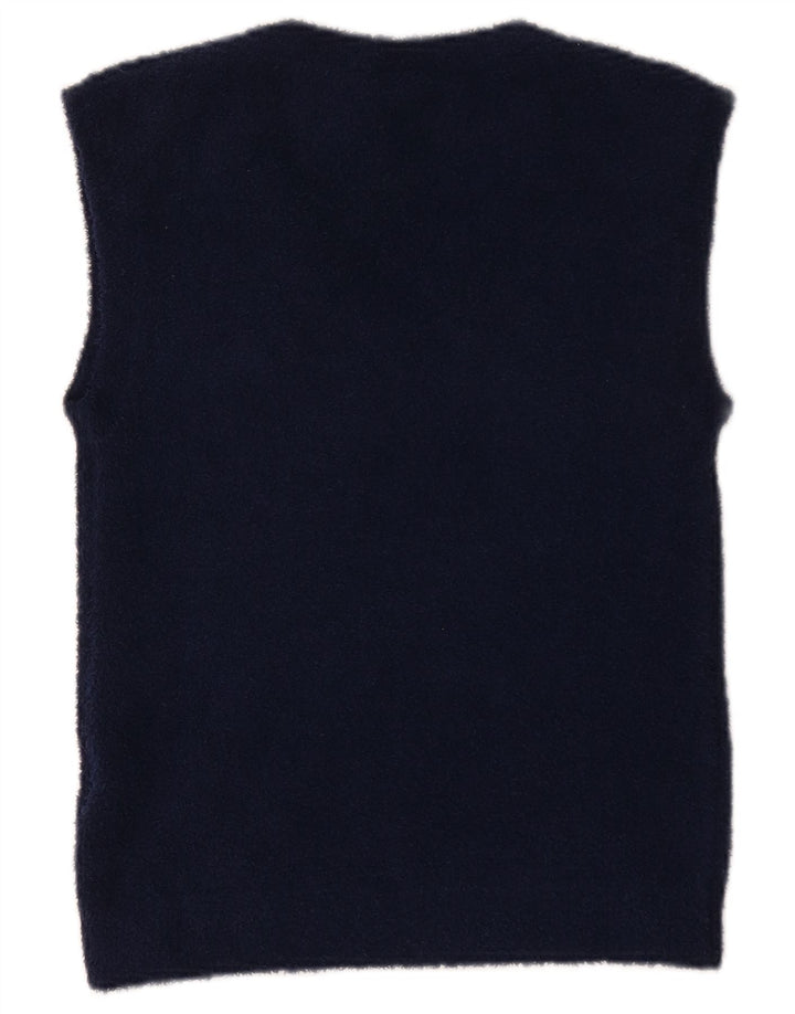 Adidas Damen Weste Tank Top UK 12 Mittel Marineblau gestreift Polyester