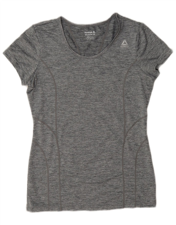 Reebok Damen T-Shirt Top UK 6 XS Grau Polyester