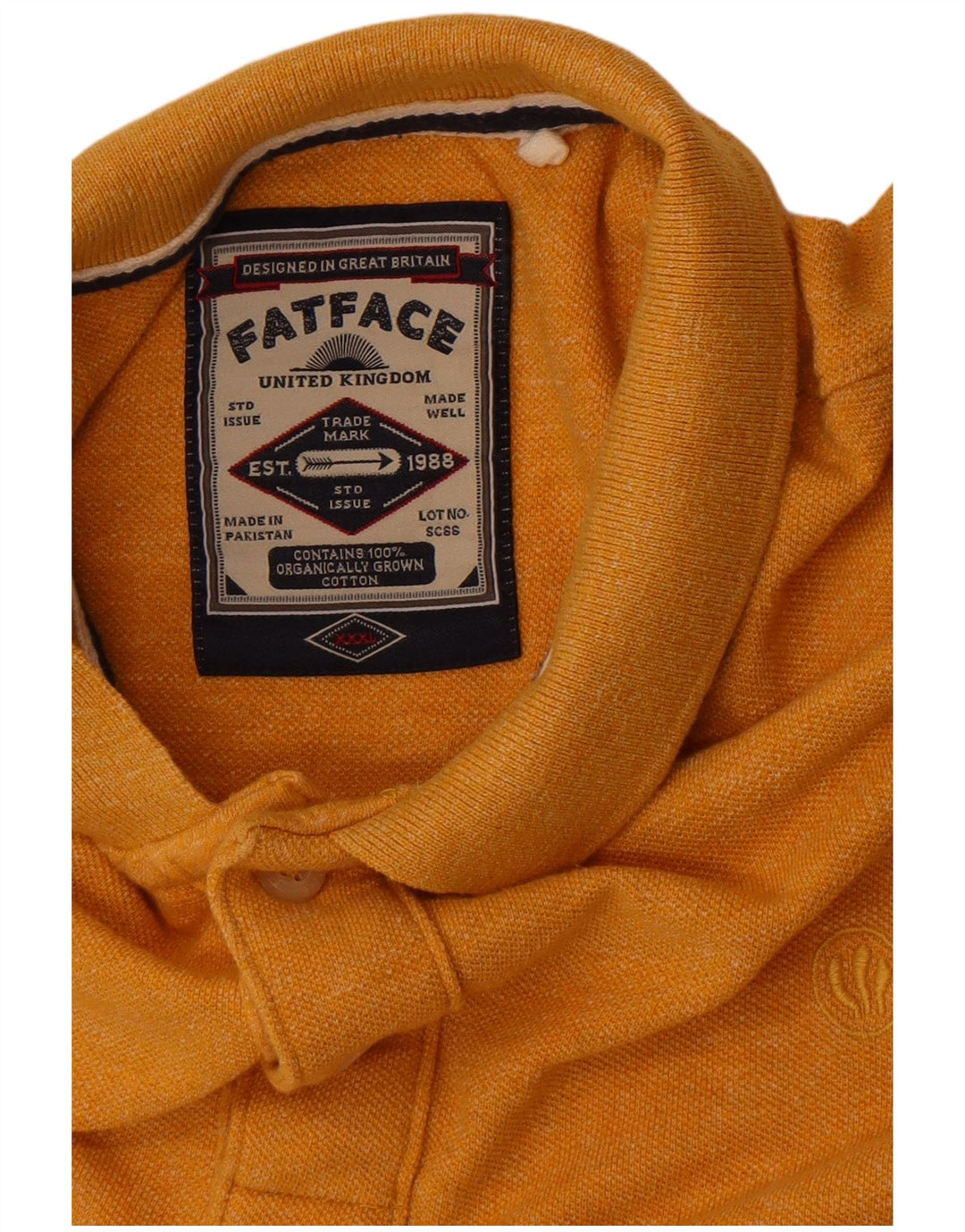 Fat Face Herren Poloshirt 3XL Gelb Baumwolle