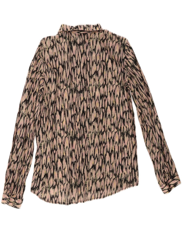 Scotch & Soda Damen-Hemdbluse mit abstraktem Muster, UK 14, Mittelrosa