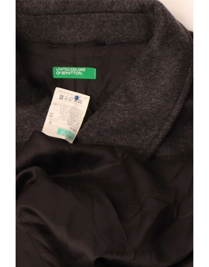 Benetton Herrenmantel IT 50 Große graue Wolle