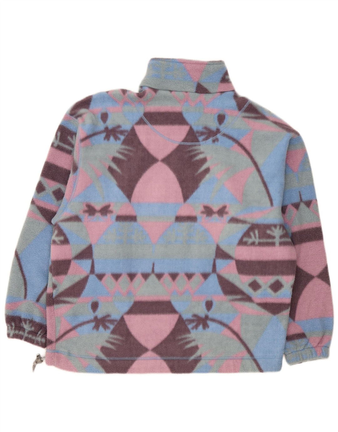 Vintage Herren Fleecepullover mit Reißverschluss, groß, mehrfarbig, Fair Isle