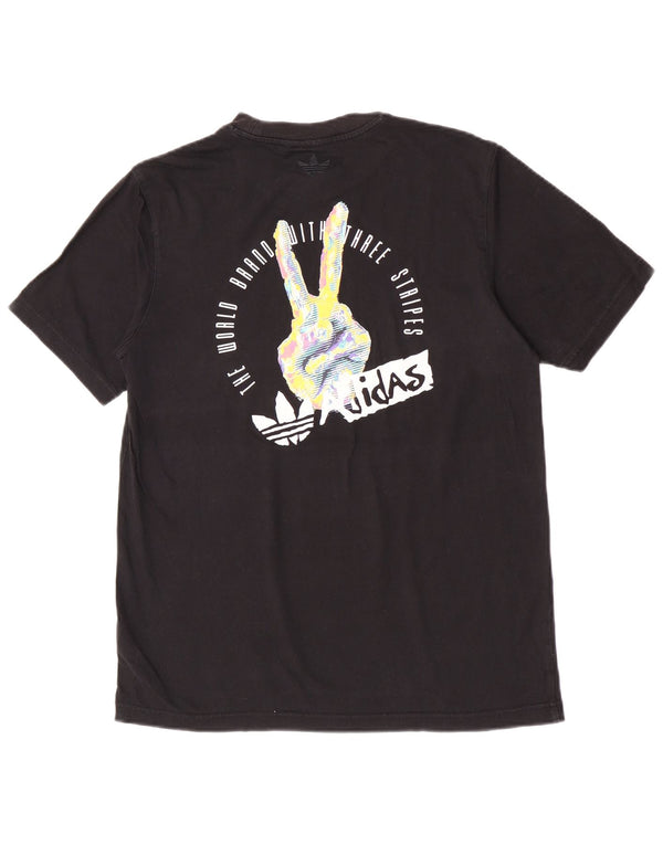 Adidas Herren Grafik T-Shirt Top Small Schwarz Baumwolle